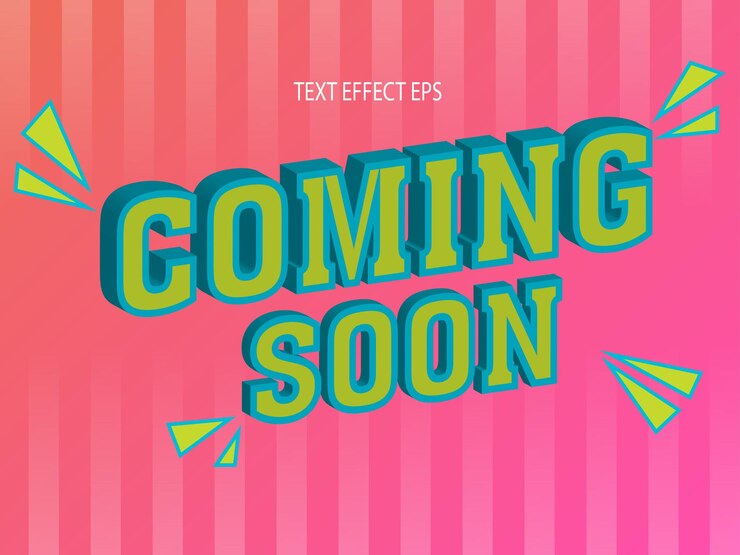 Vector efecto de texto, próximamente, eps