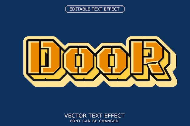 Vector efecto de texto de puerta