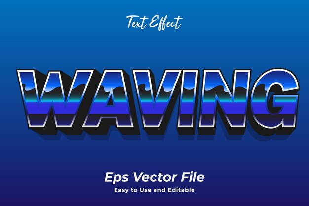 Efecto de texto que agita Editable y fácil de usar vector premium
