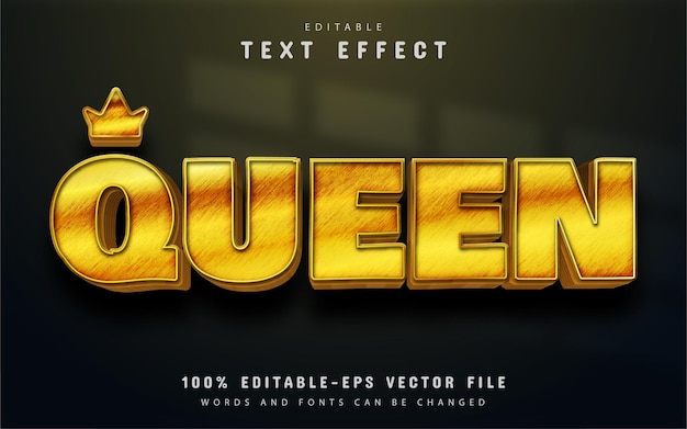 Vector efecto de texto queen editable