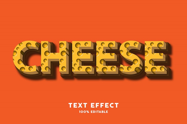 Efecto de texto de queso 3d, texto editable