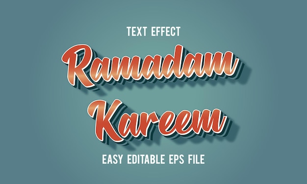 Efecto de texto ramadán kareem premium