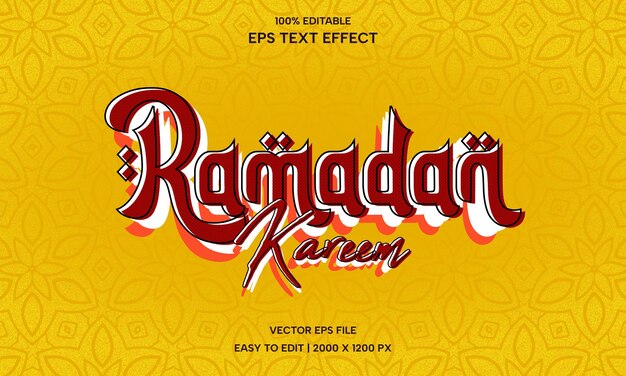 Efecto de texto de Ramadan Kareem