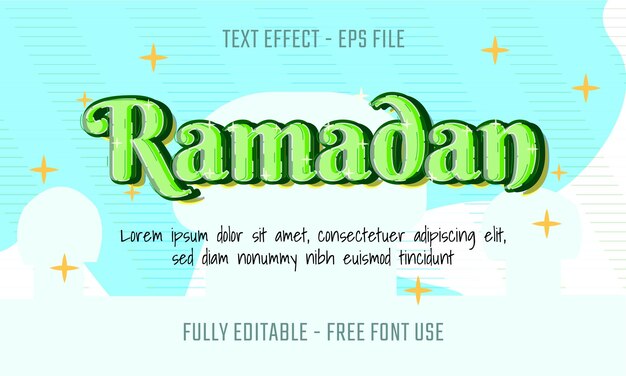 Efecto de texto de Ramadan Kareem