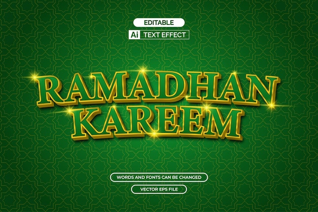 efecto de texto ramadhan kareem