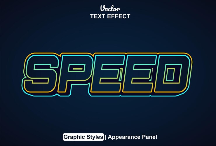 Vector efecto de texto rápido con estilo gráfico y editable.