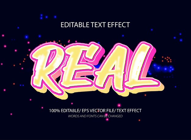 Efecto de texto real editable y estilo de texto editable