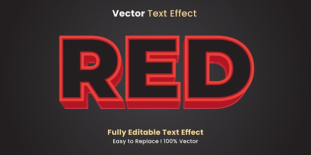 Vector efecto de texto red ediable