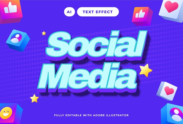 Efecto de texto de las redes sociales AI