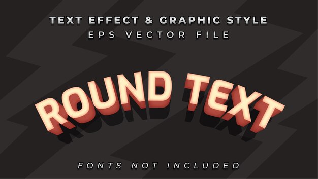 Vector efecto de texto redondo