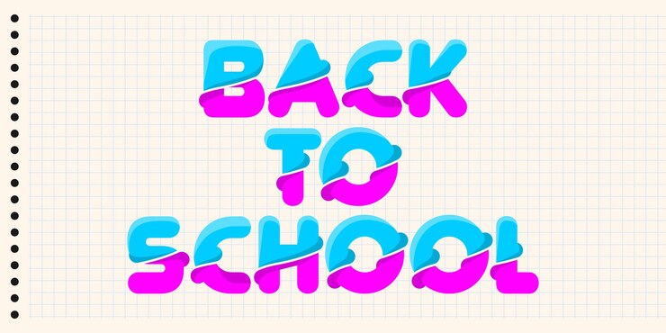 Vector efecto de texto de regreso a la escuela