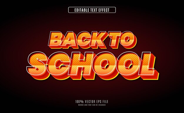 efecto de texto regreso a la escuela