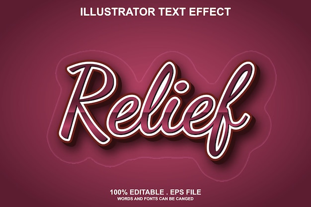 Vector efecto de texto en relieve editable