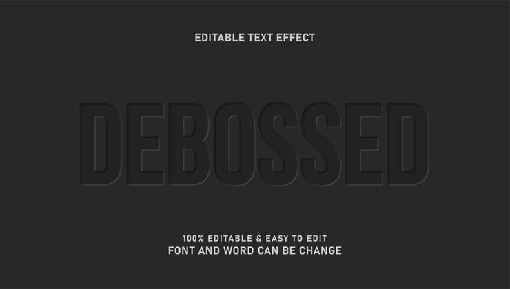 Vector efecto de texto en relieve con estilo moderno editable