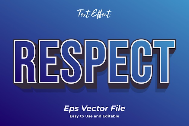 Efecto de texto respeto editable y fácil de usar vector premium