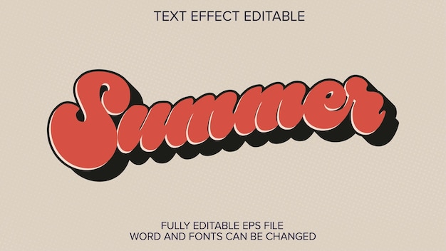 Efecto de texto retro cómic de estilo 3D vector editable