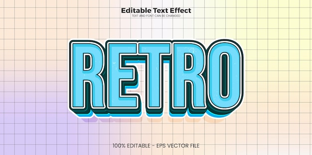 Efecto de texto retro editable en estilo de tendencia moderna