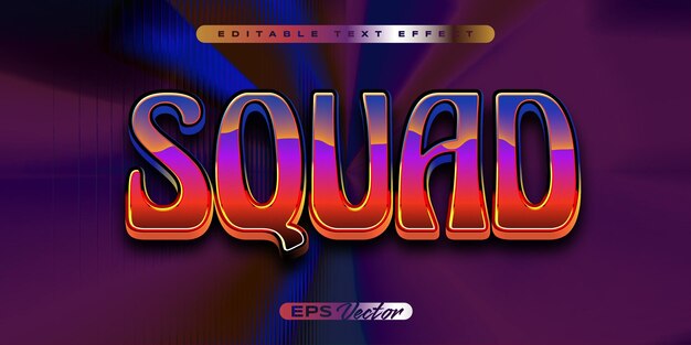 Efecto de texto retro editable Y2K con equipo de estilo clásico futurista de los años 80