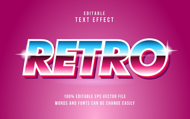 Efecto de texto retro editable