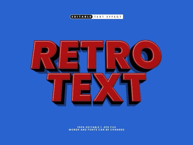 efecto de texto retro editable