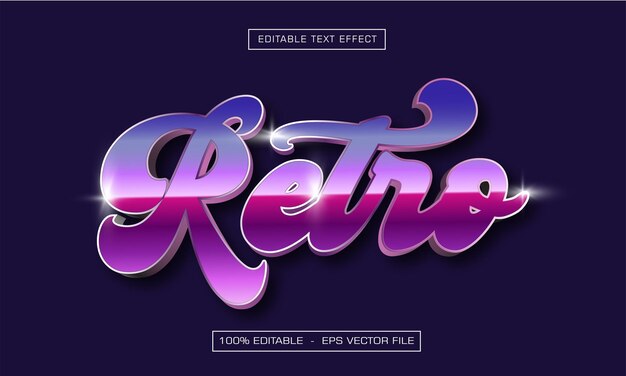 Efecto de texto retro editable