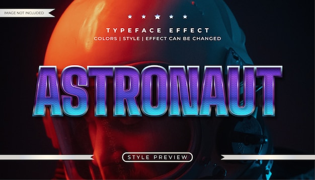 Efecto de texto retro con estilo espacial