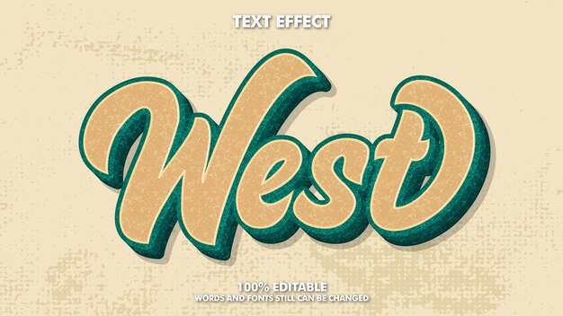 Efecto de texto retro vintage editable con textura grunge