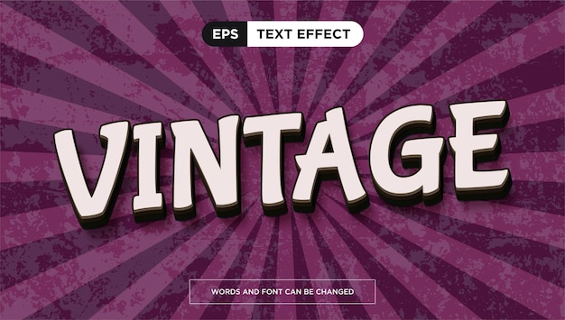 Efecto de texto retro vintage editable