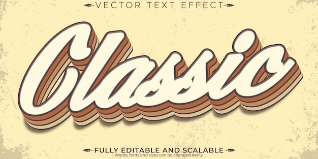 Efecto de texto retro vintage estilo de texto editable de los años 70 y 80