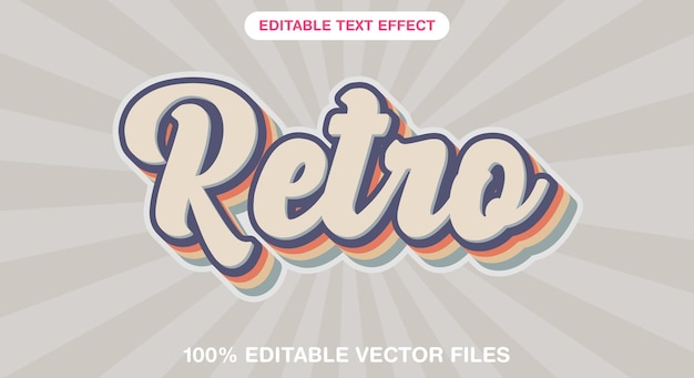 Efecto de texto retro vintage estilo de texto editable