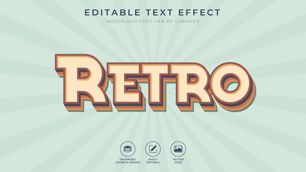 Efecto de texto retro vintage