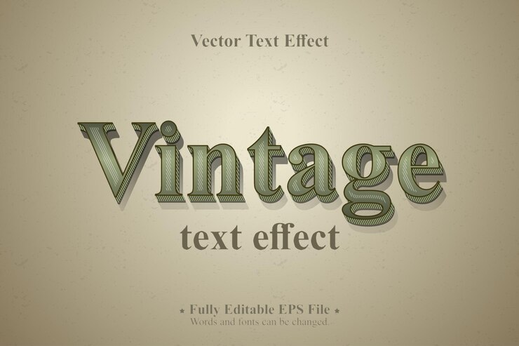Vector efecto de texto retro vintage