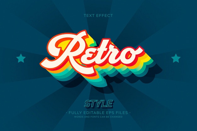 Vector efecto de texto retro