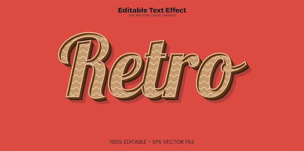Efecto de texto retrógrado editable en el estilo de la tendencia moderna
