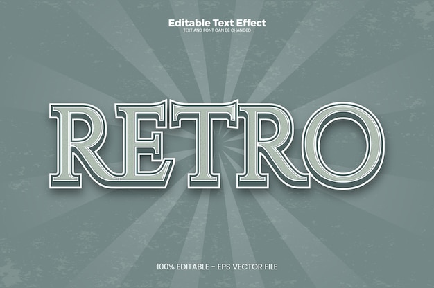 Efecto de texto retrógrado editable en el estilo de la tendencia moderna