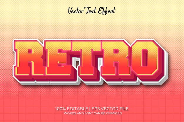 Efecto de texto retrógrado editable de medio tono