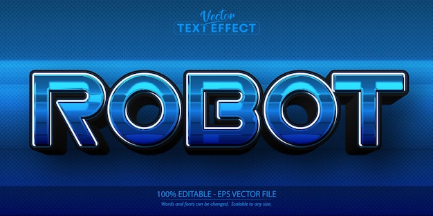 Efecto de texto de robot estilo de texto de juego 3d editable