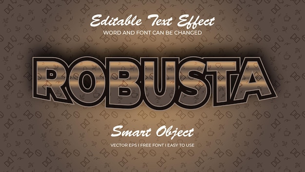 Vector efecto de texto robusta