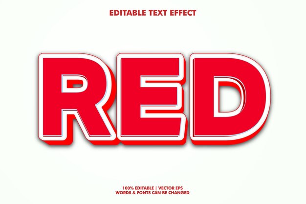 Efecto de texto rojo 3D