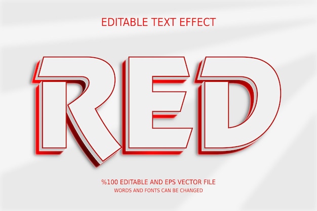 Efecto de texto rojo editable