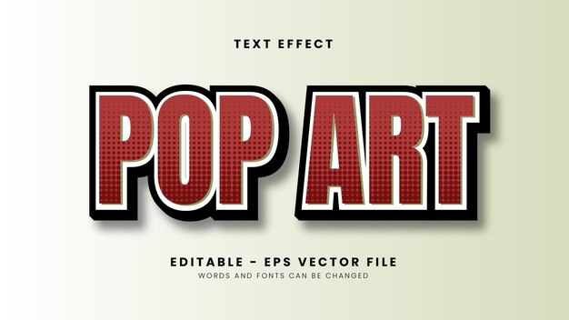 Efecto de texto rojo pop art