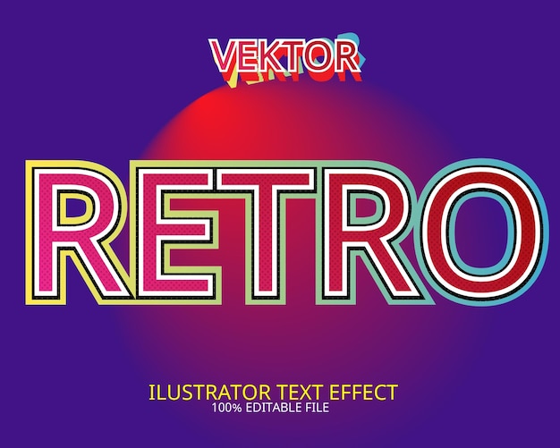 Vector efecto de texto rojo retro