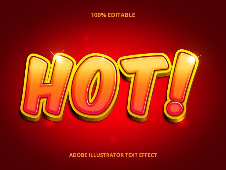 Vector efecto de texto rojo vivo