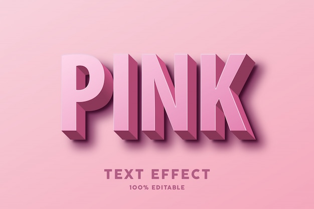 Efecto de texto rosa 3D