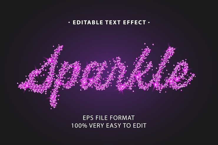 Vector efecto de texto rosa brillante, texto editable