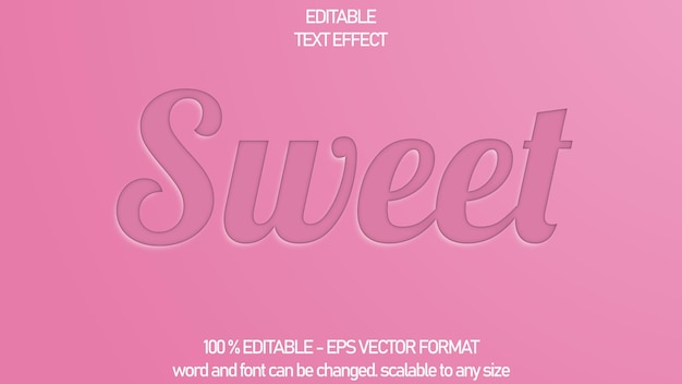 Efecto de texto rosa estilo dulce