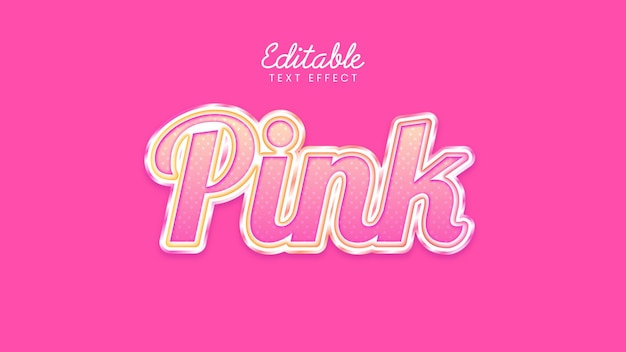 Vector efecto de texto rosa