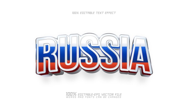 Vector efecto de texto de rusia