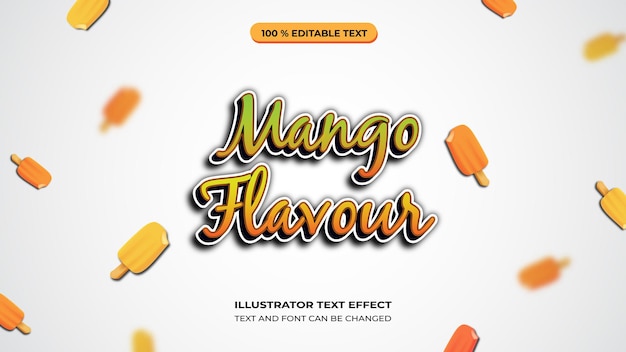 Efecto de texto de sabor a mango