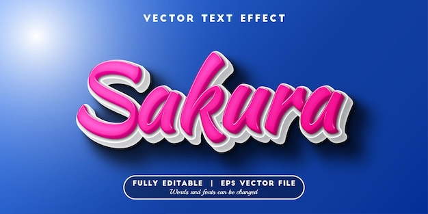 Efecto de texto Sakura con estilo de fuente editable.